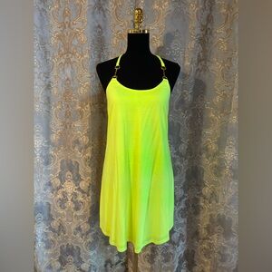 Julie Brown Horse Bit A-line Mini Dress Small Neon Yellow small